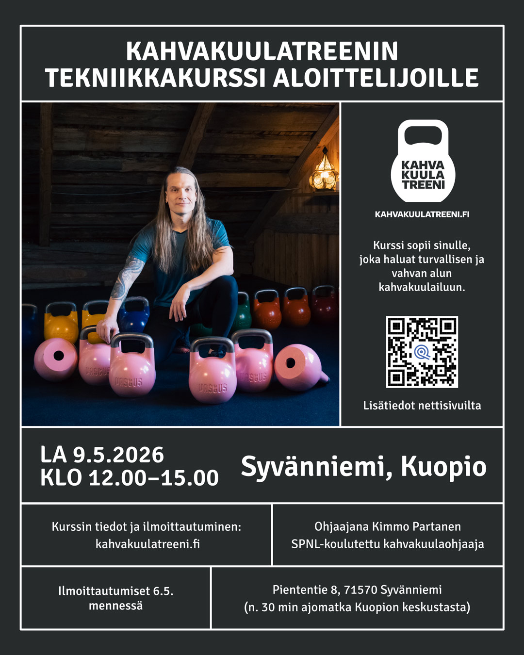 Kahvakuulatreenin tekniikkakurssi aloittelijoille