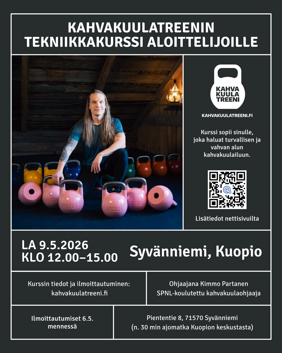Kahvakuulatreenin tekniikkakurssi aloittelijoille