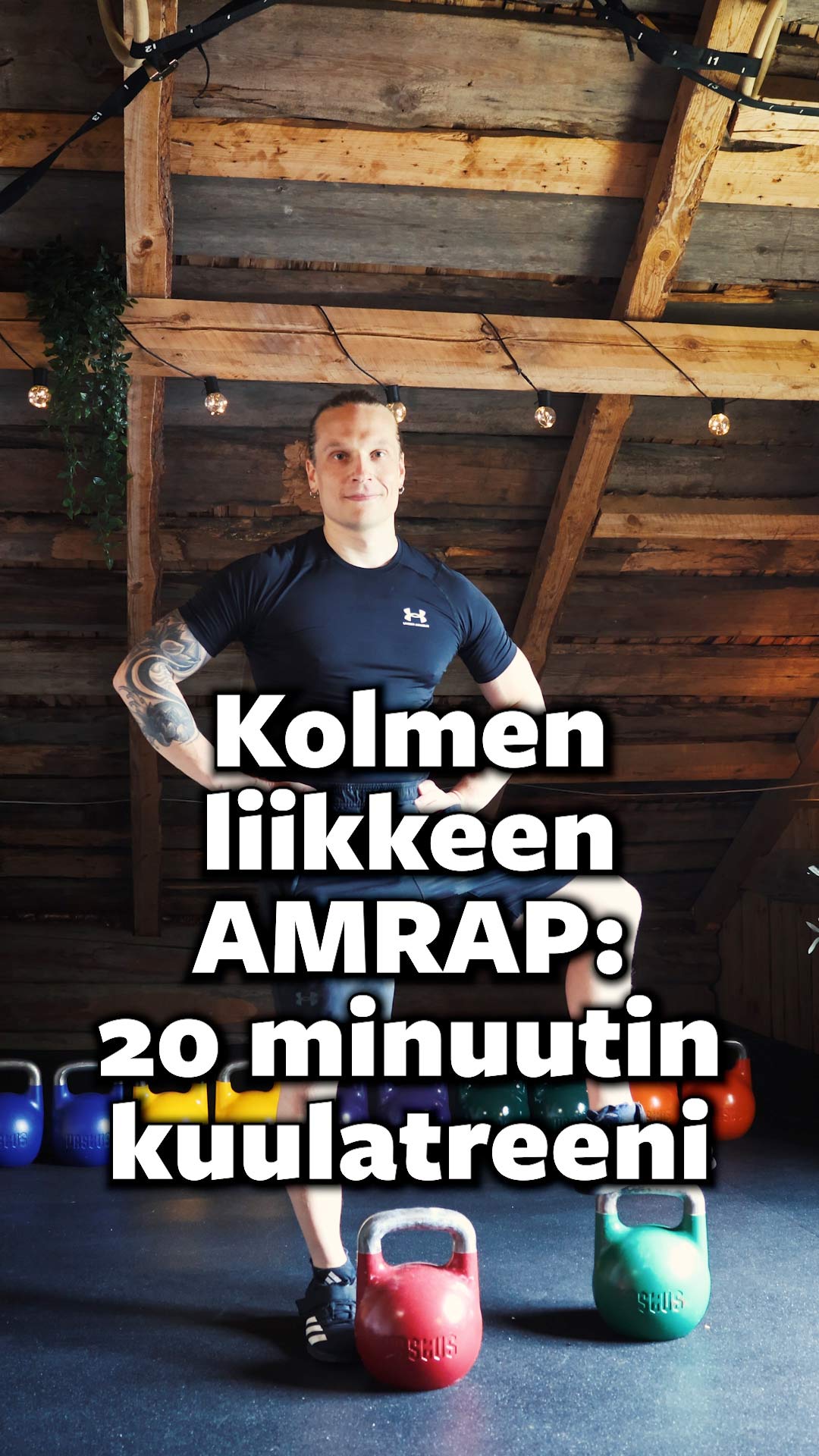 Kolmen liikkeen AMRAP: 20 minuutin kuulatreeni
