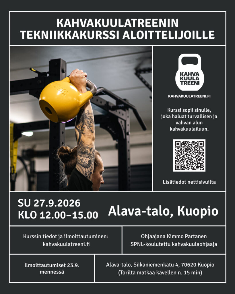 Kahvakuulatreenin tekniikkakurssi aloittelijoille