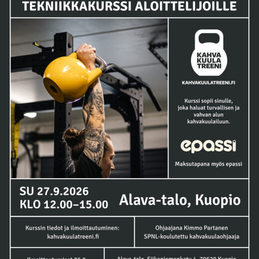 Kahvakuulatreenin tekniikkakurssi aloittelijoille
