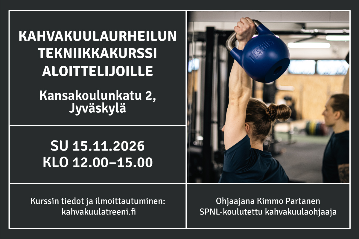Kahvakuulaurheilun tekniikkakurssi aloittelijoille Jyväskylässä