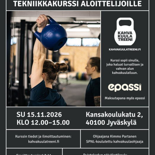 Kahvakuulaurheilun tekniikkakurssi aloittelijoille Jyväskylässä