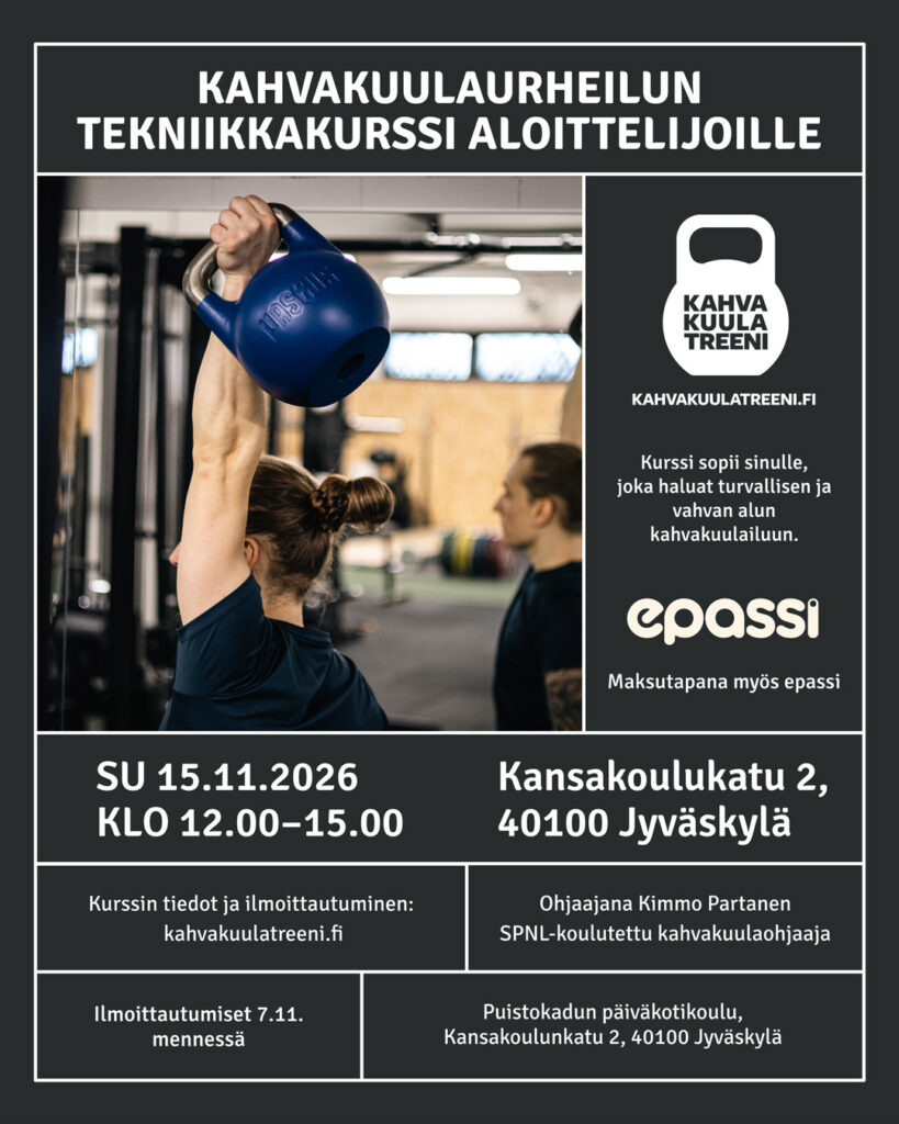 Kahvakuulaurheilun tekniikkakurssi aloittelijoille Jyväskylässä